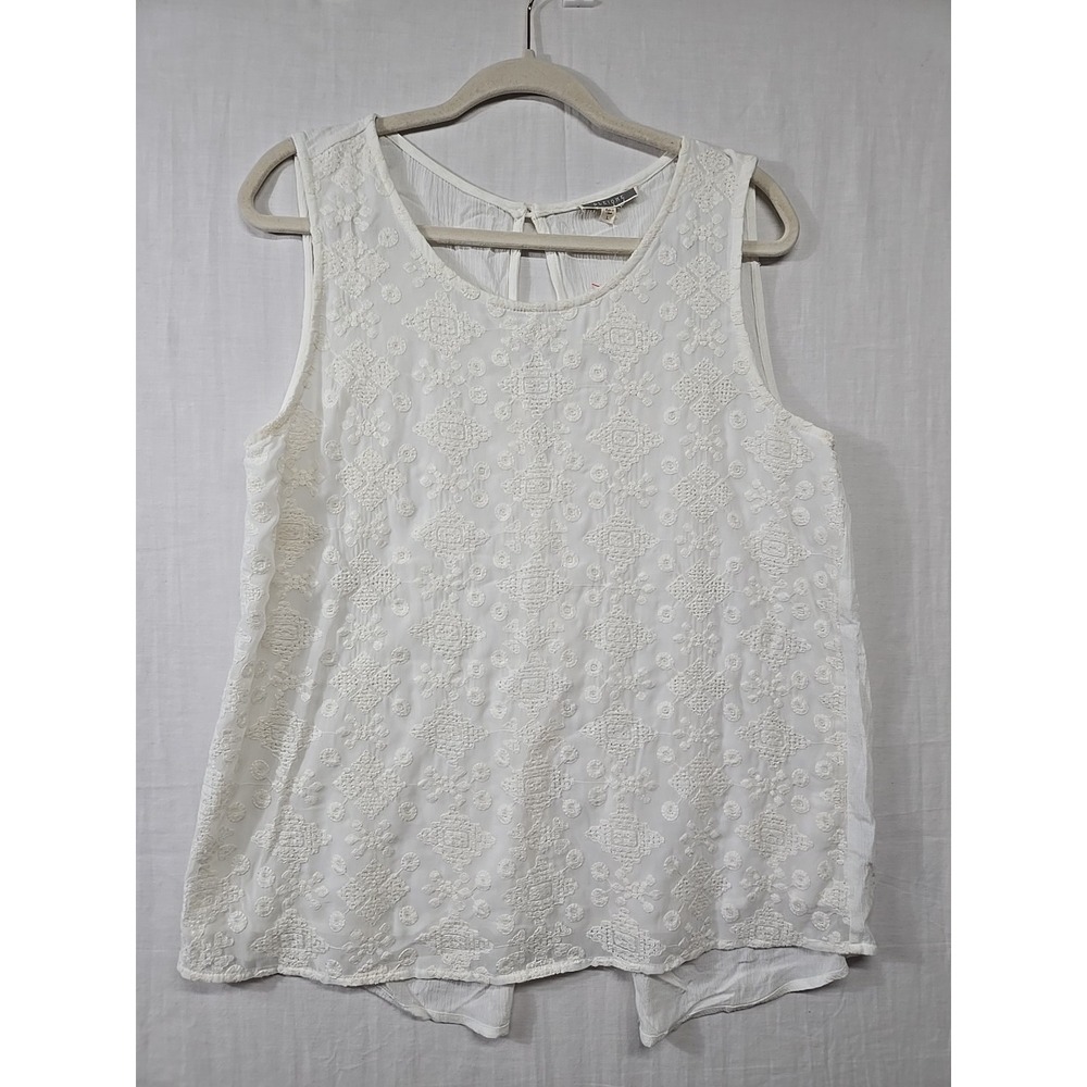 NWT Women's Size Large Pleione Anthropologie Floral Blouse Top‎ Button Down Tank